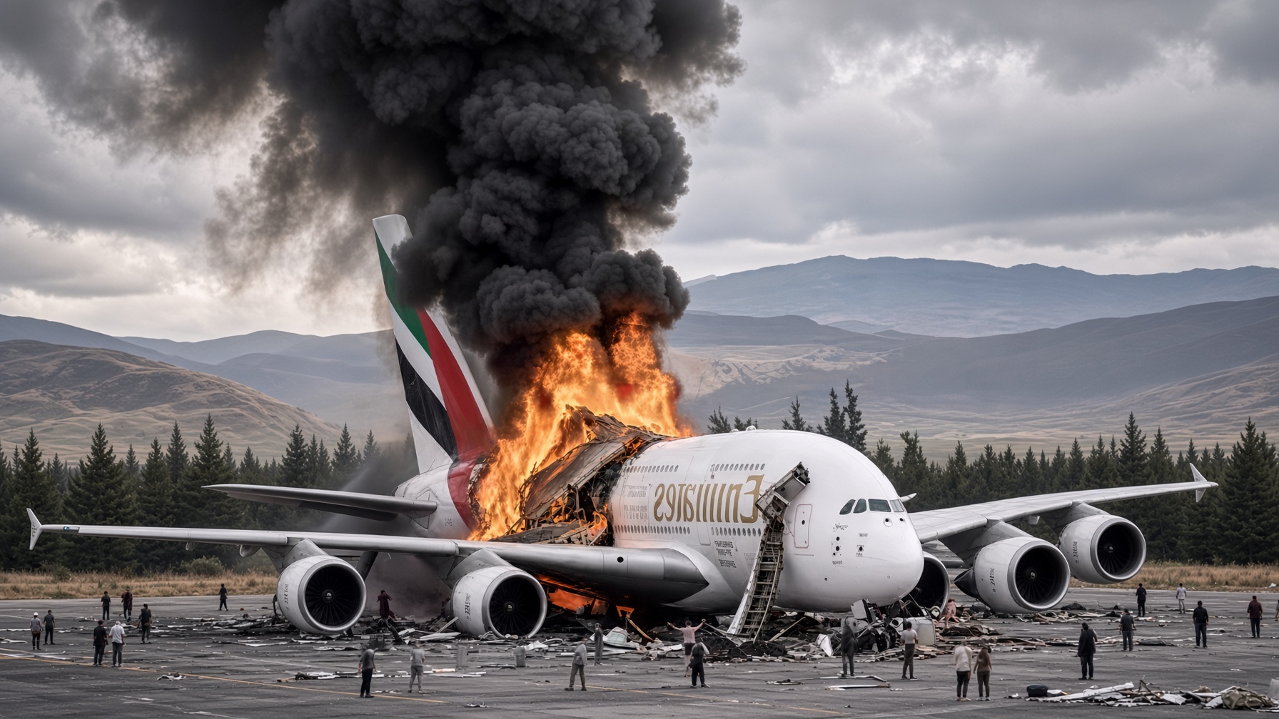 Emirates plane fire