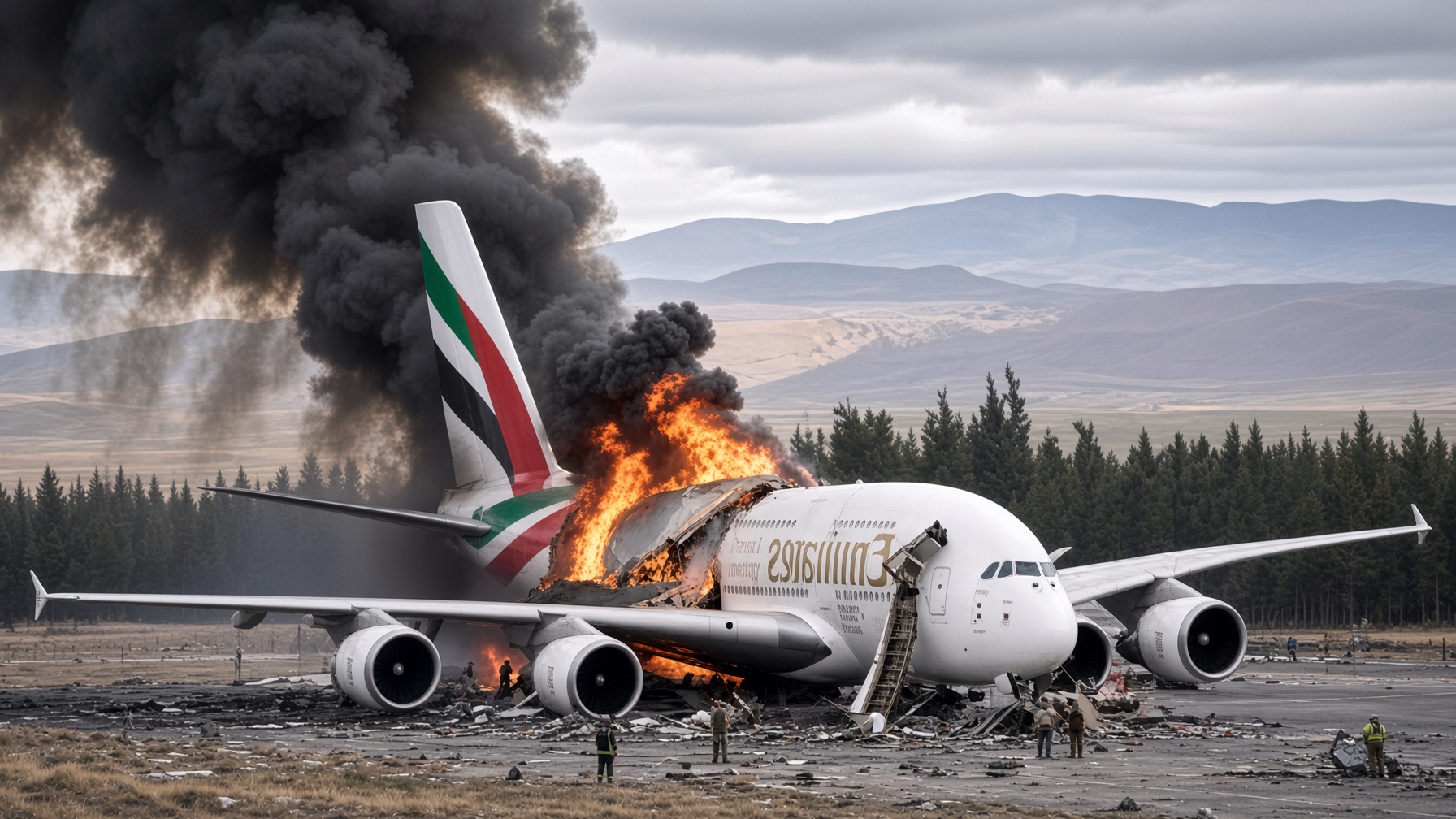 Emirates plane fire