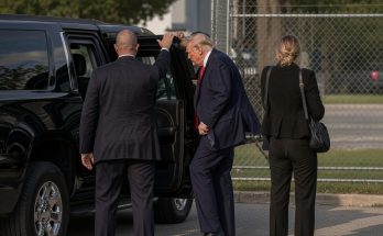 Trump Air Force One stumble